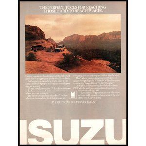 1986 Isuzu Trooper II Pickup Truck Vintage Print Ad Canyon Desert Wall Art Photo